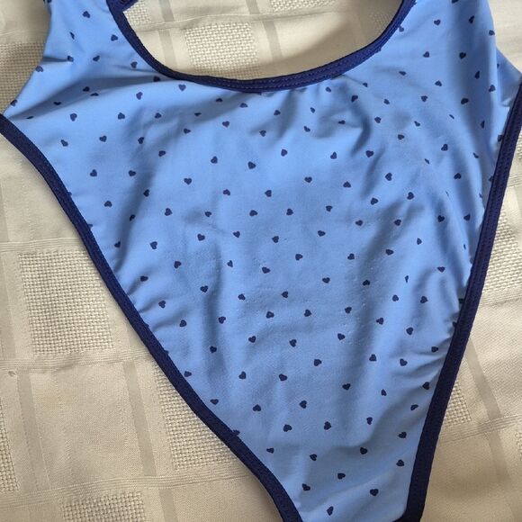 Forever 21 Blue Heart One Piece Swim Wear Medium - Picture 14 of 16